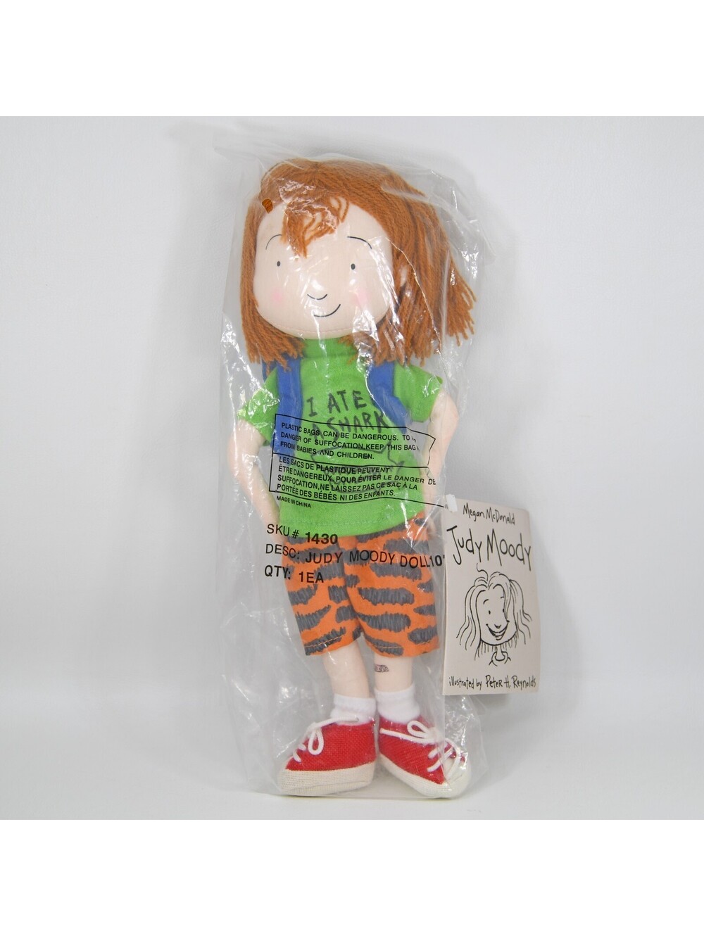 Megan McDonald Judy Moody 10" Cloth Plush Doll Yarn Hair Merrymakers Vintage NEW